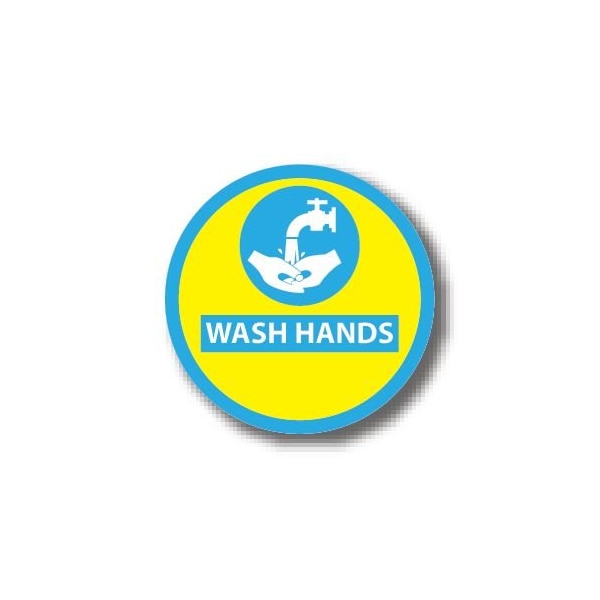 Ergomat 4in CIRCLE SIGNS Wash Hands DSV-SIGN 16 #0749 -UEN - main